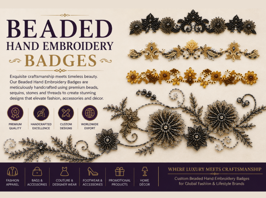 Beaded Hand Embroidery Badges